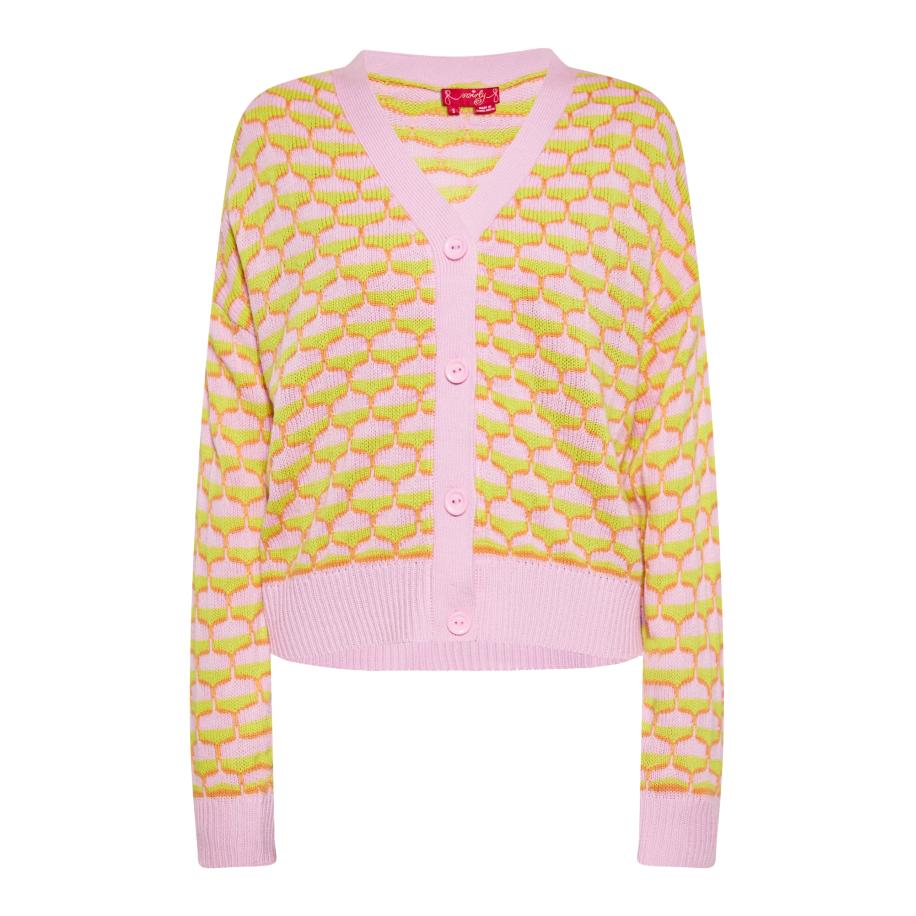 Swirly swirly Gebreid vest lichtgroen / oranje / lichtroze -