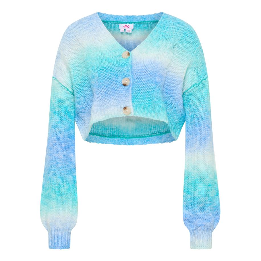 MYMO MYMO Gebreid vest Biany blauw / turquoise / wit -