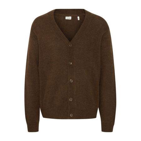 Solid !Solid Gebreid vest Hamed donkerbruin