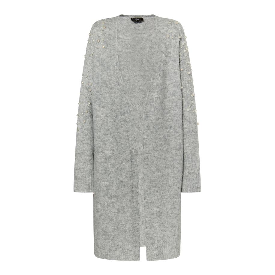 Faina faina Gebreid vest grijs gemêleerd -