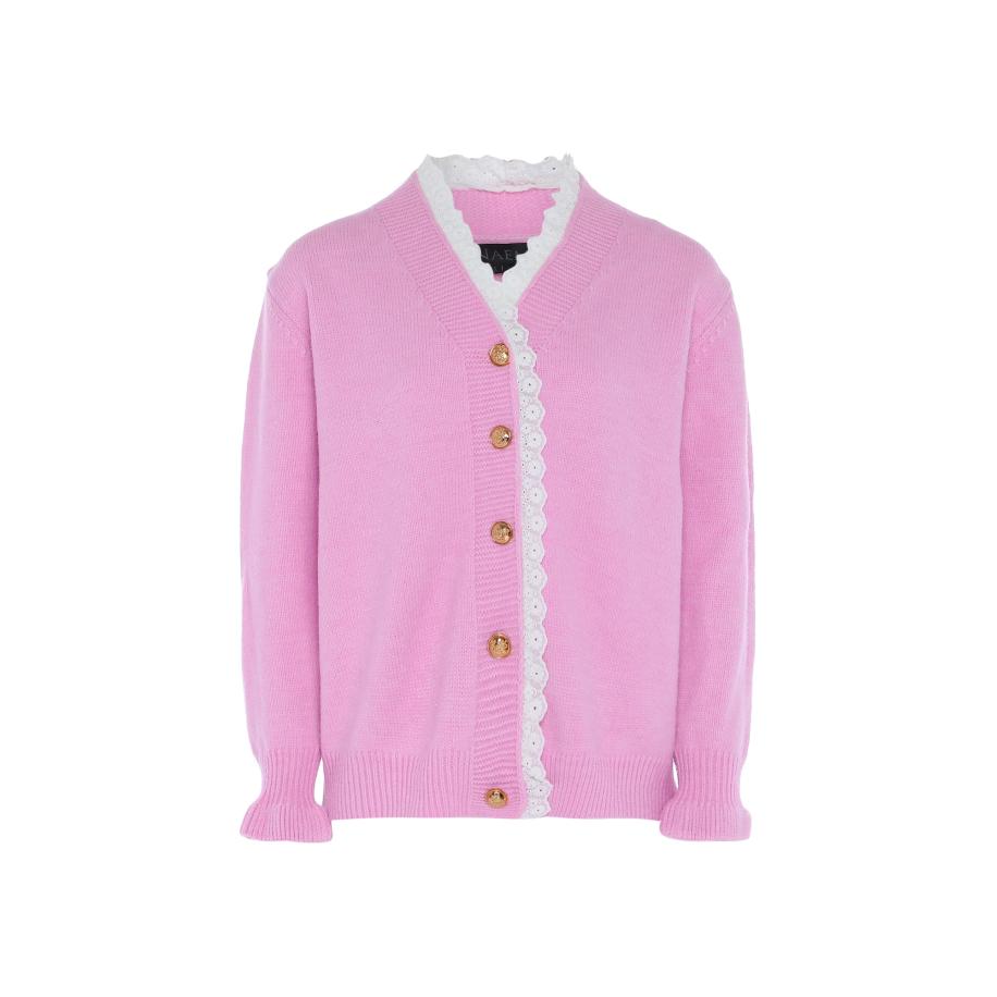 NAEMI NAEMI Gebreid vest ecru / lavendel -