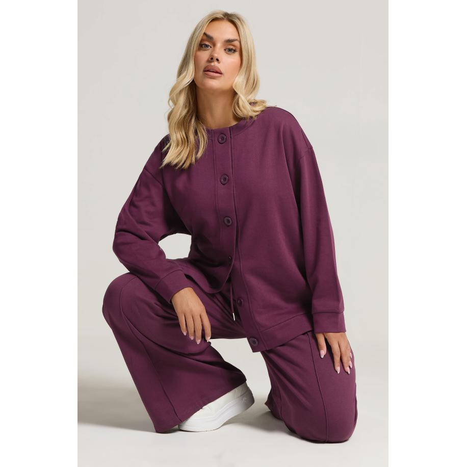 Yours Curve Bordeauxrode Knoopcardigan Size 62-64 Rood