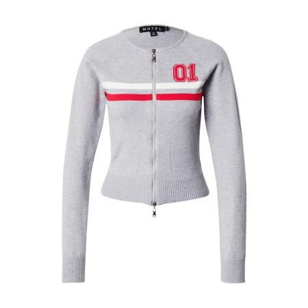 Motel Motel Gebreid vest Binta grijs / rood / wit