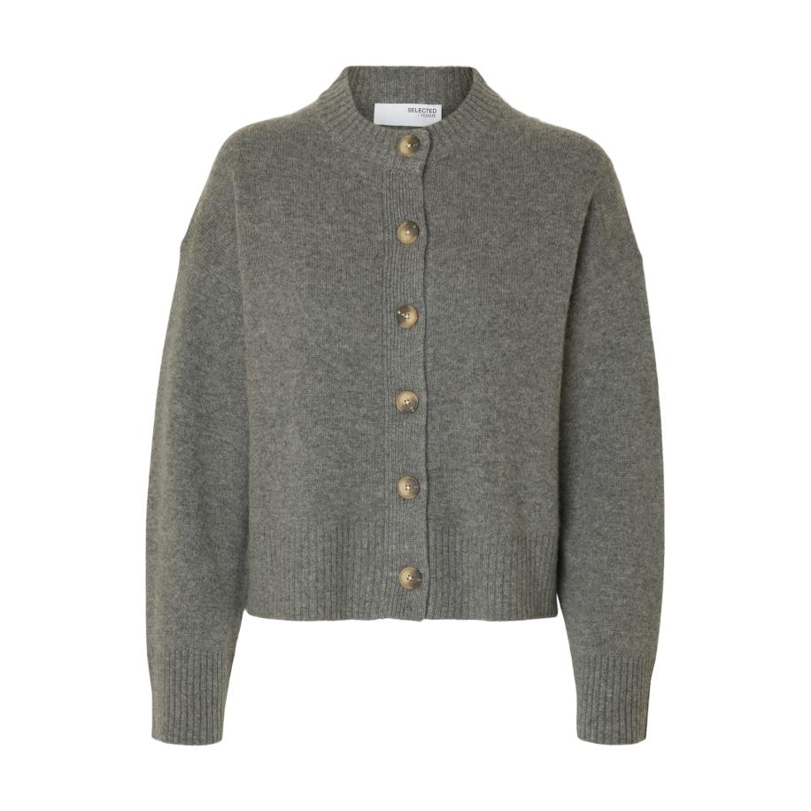 Selected SELECTED Gebreid vest SLFCILLE grijs gemêleerd -