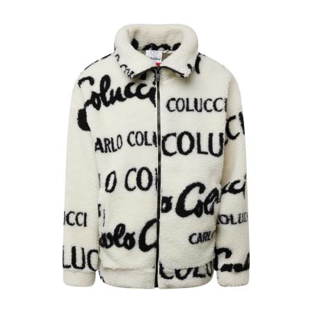 carlo colucci Carlo Colucci Fleece jas zwart / offwhite