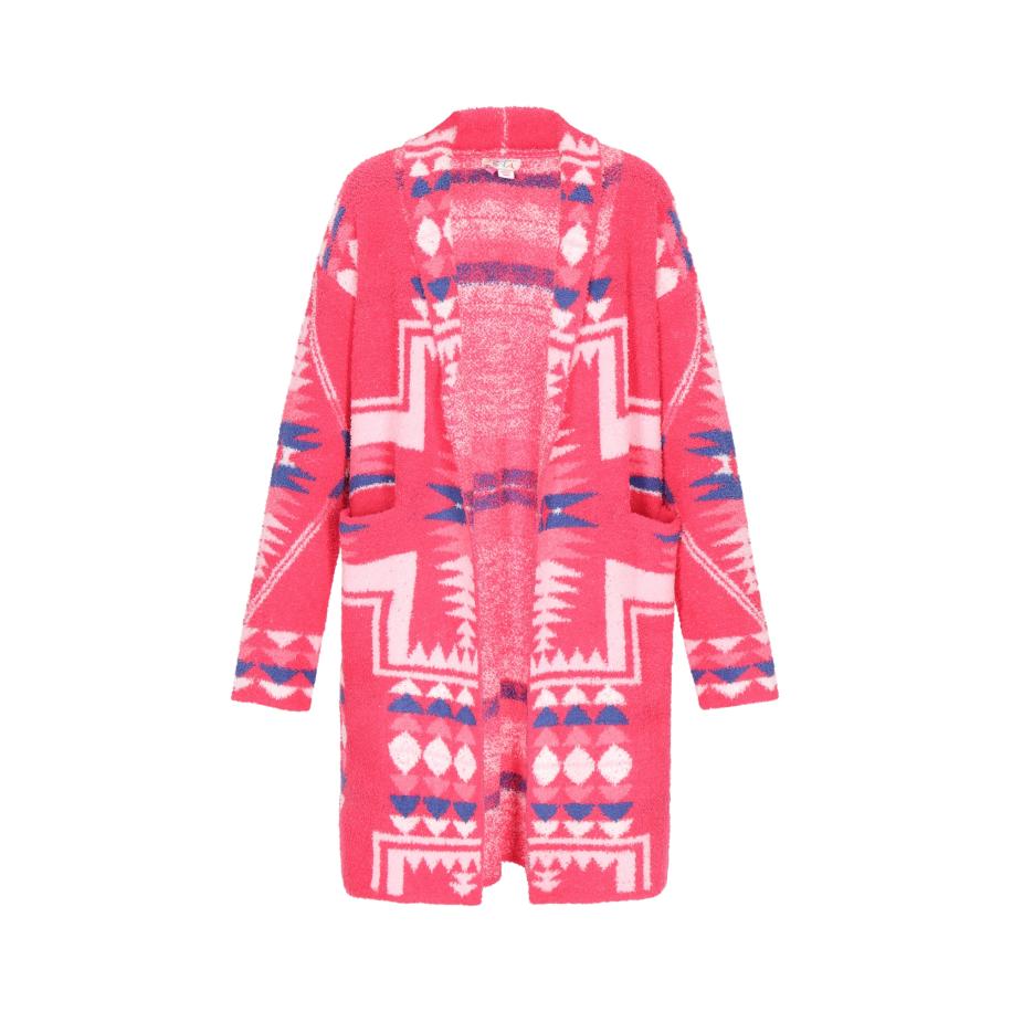 IZIA IZIA Gebreid vest gemengde kleuren / fuchsia -