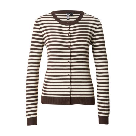 Pieces PIECES Gebreid vest PCNora bruin / eierschaal