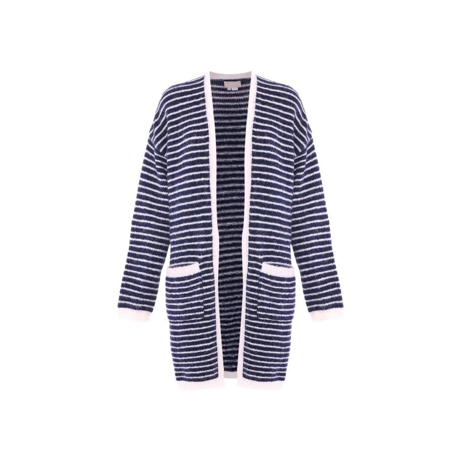 Jalene Jalene Gebreid vest marine / wit -