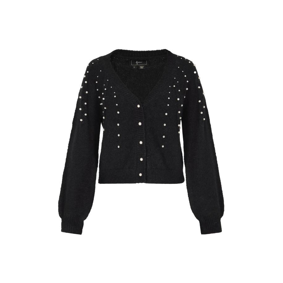 Faina faina Gebreid vest zwart -