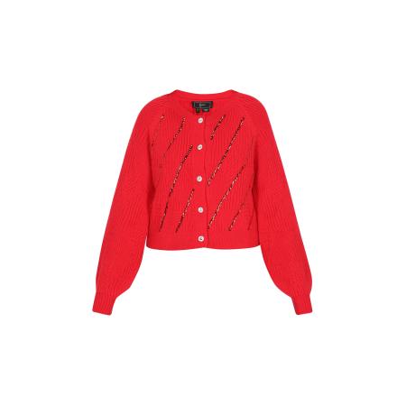 Faina faina Gebreid vest rood / zilver