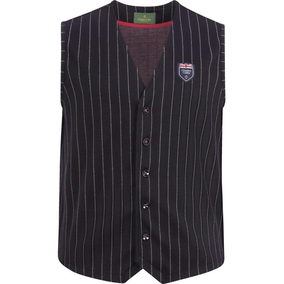 Charles Colby Vest donkerblauw, Gestreept Blauw