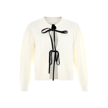 NAEMI NAEMI Gebreid vest zwart / wolwit