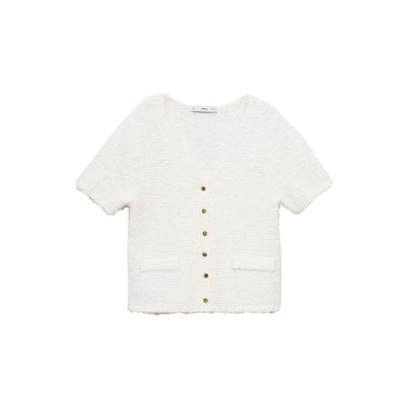 Mango MANGO Gebreid vest CAMILA wit