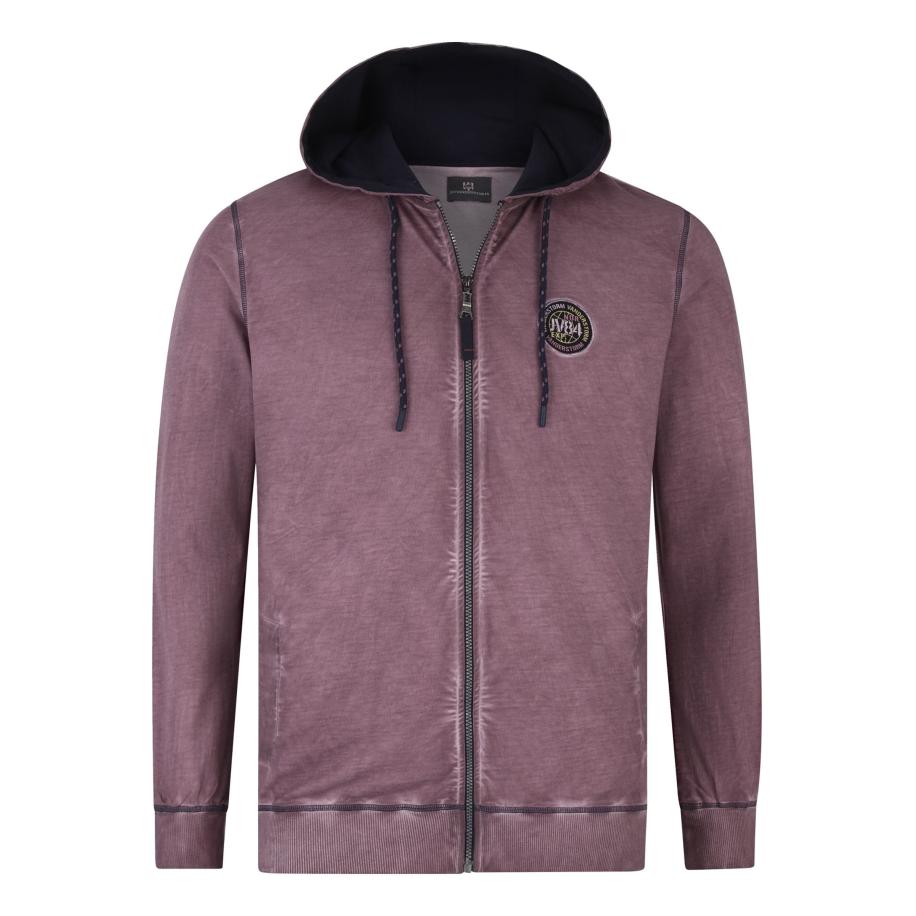 Jan Vanderstorm Sweatjacket Lichtpaars, Effen Paars