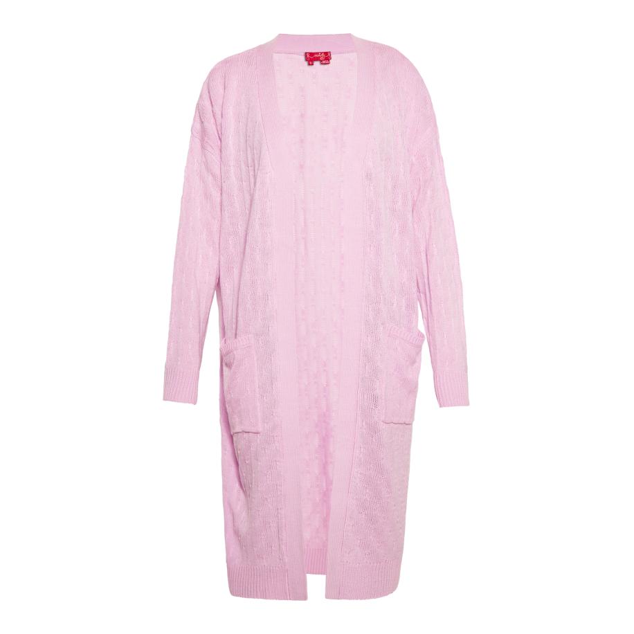 Swirly swirly Gebreid vest lichtroze -