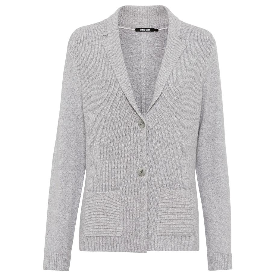 Olsen Olsen Gebreid vest lichtgrijs -