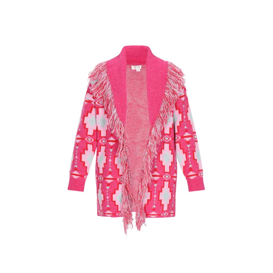 IZIA IZIA Gebreid vest lichtblauw / pink / lichtroze -