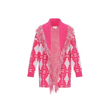 IZIA IZIA Gebreid vest lichtblauw / pink / lichtroze