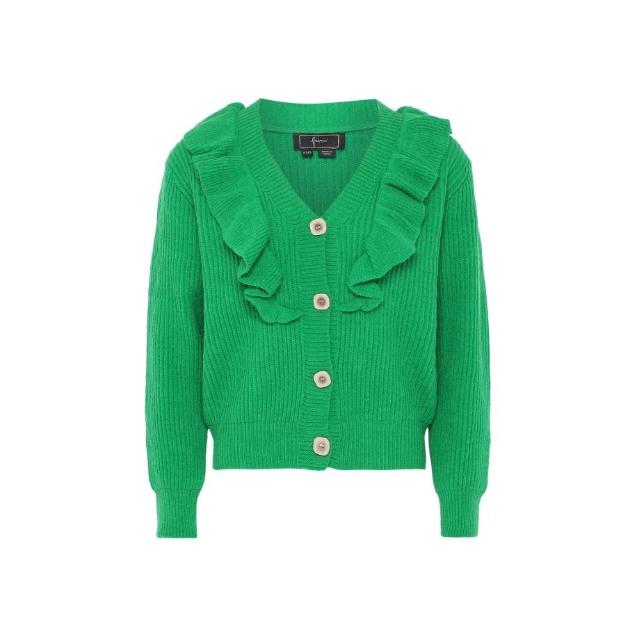 Faina faina Gebreid vest grasgroen -