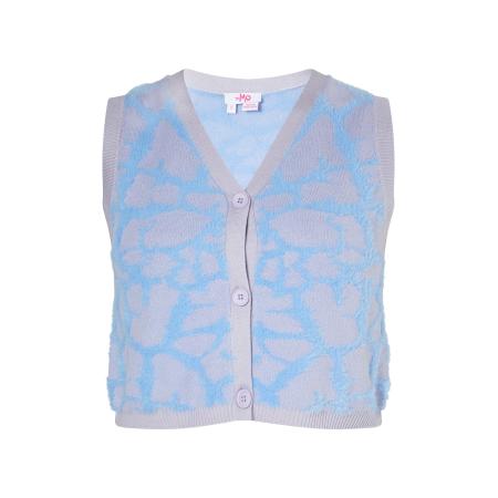 MYMO MYMO Gebreide bodywarmer lichtblauw / grijs