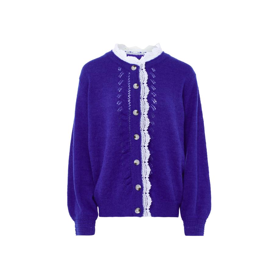 NAEMI NAEMI Gebreid vest royal blue/koningsblauw / wit -