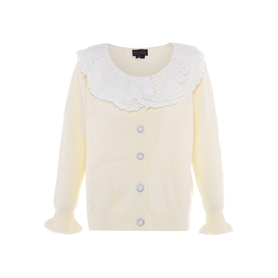NAEMI NAEMI Gebreid vest champagne / zilver / wit -