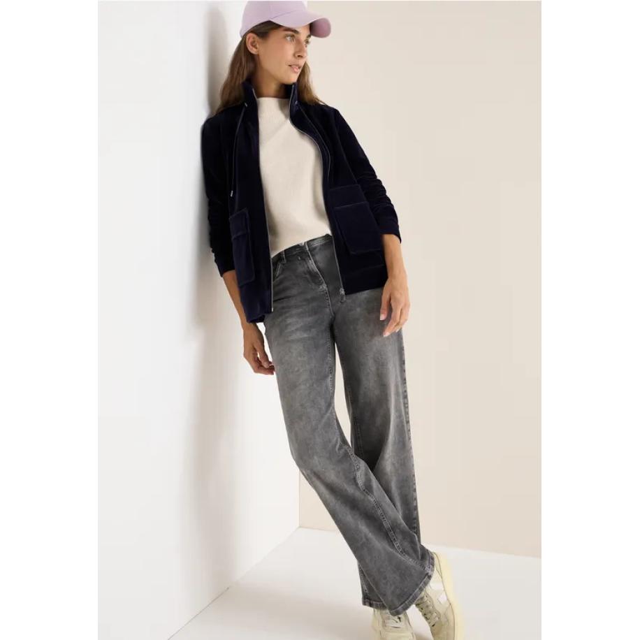 CECIL Lichtgewicht ribfluwelen jack Blauw