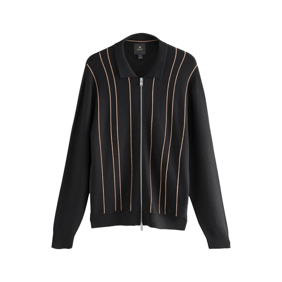 Next Next Gebreid vest donkerbeige / zwart -