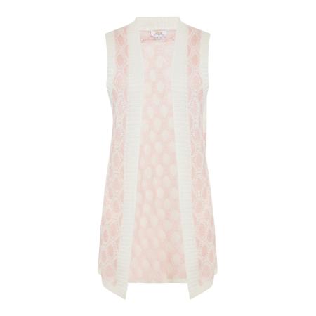 Usha usha FESTIVAL Gebreide bodywarmer lichtroze / wit