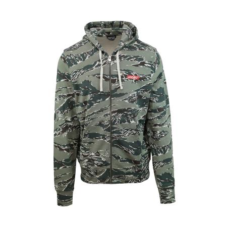 Diesel DIESEL Sweatvest Forêt donkerbruin / groen / zwart / offwhite