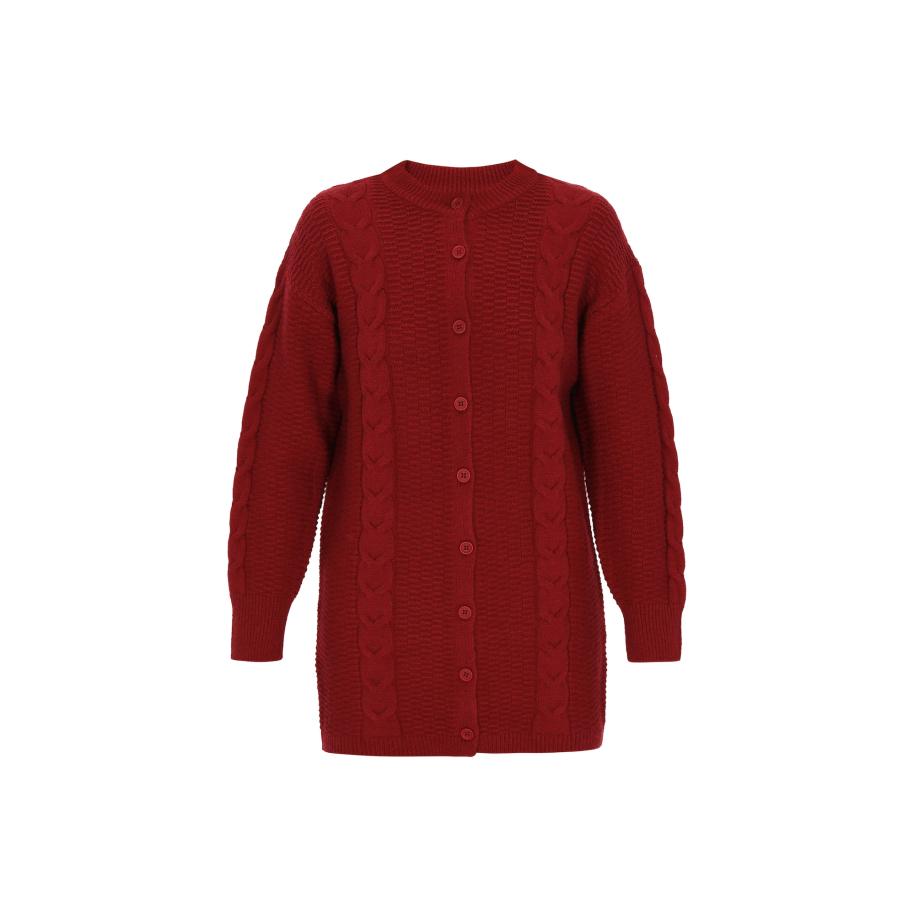 DreiMaster DreiMaster Vintage Gebreid vest donkerrood -