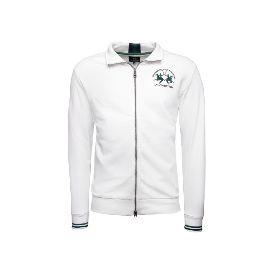 La Martina La Martina Sweatvest MAF300 groen / wit -