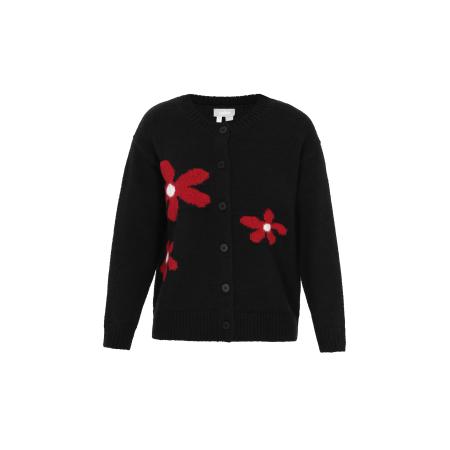 Usha Usha Gebreid vest rood / zwart / wit