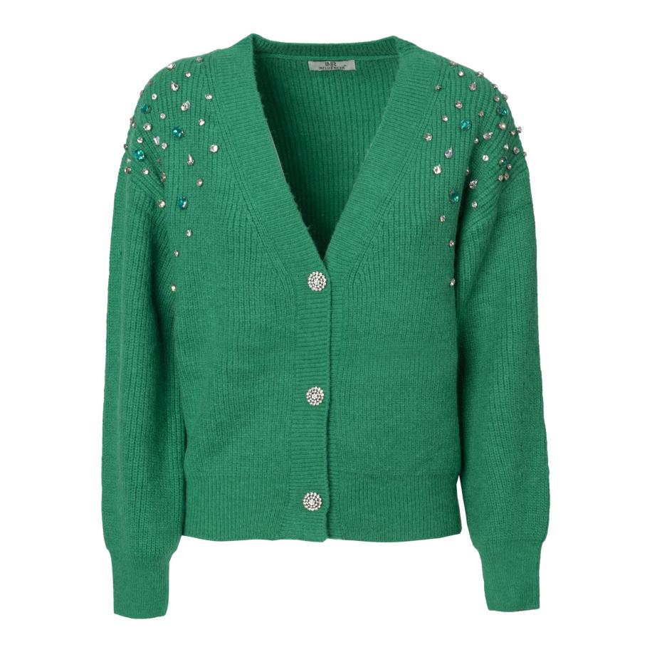 Influencer Influencer Gebreid vest zilvergrijs / groen -