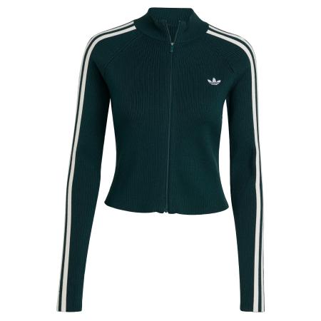 Adidas ADIDAS ORIGINALS Gebreid vest Adicolor donkergroen / wit