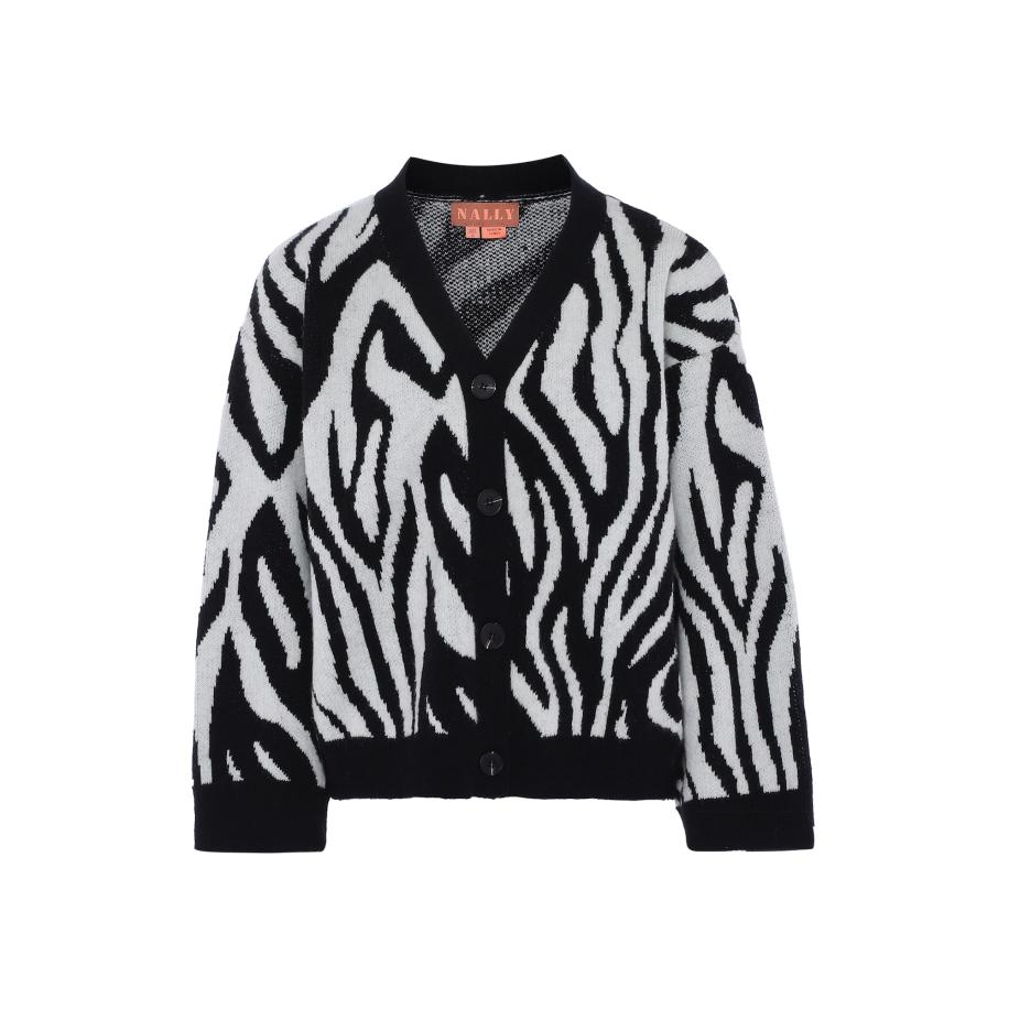 NALLY NALLY Gebreid vest zwart / wit -