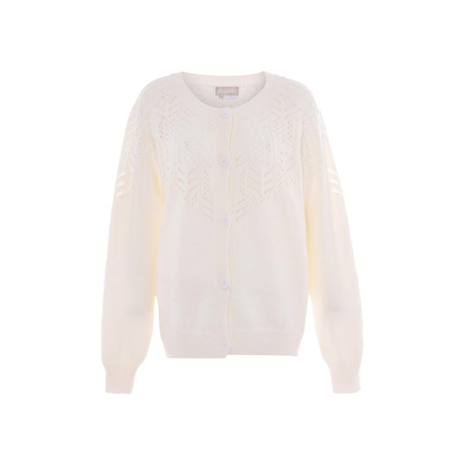 Jalene Jalene Gebreid vest wolwit -