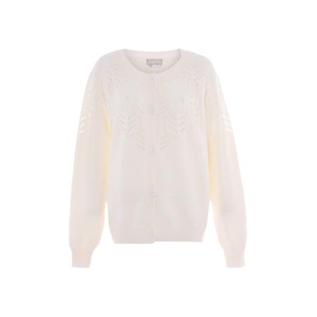 Jalene Jalene Gebreid vest wolwit