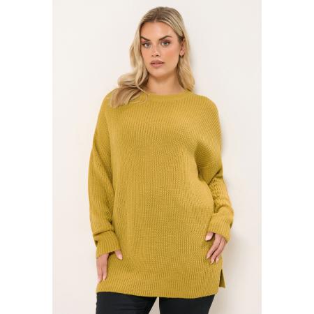 Yours Curve Gele Drop Shoulder Trui Size 58-60