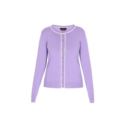 Faina faina Gebreid vest lavendel / wit