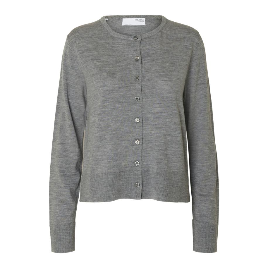 Selected SELECTED Gebreid vest SLFTHEA grijs gemêleerd -