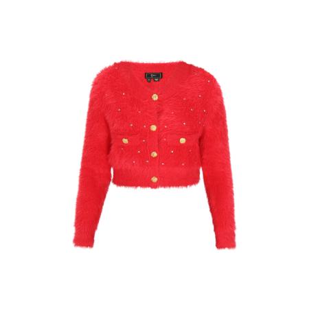 Faina faina Gebreid vest Fashion Look rood