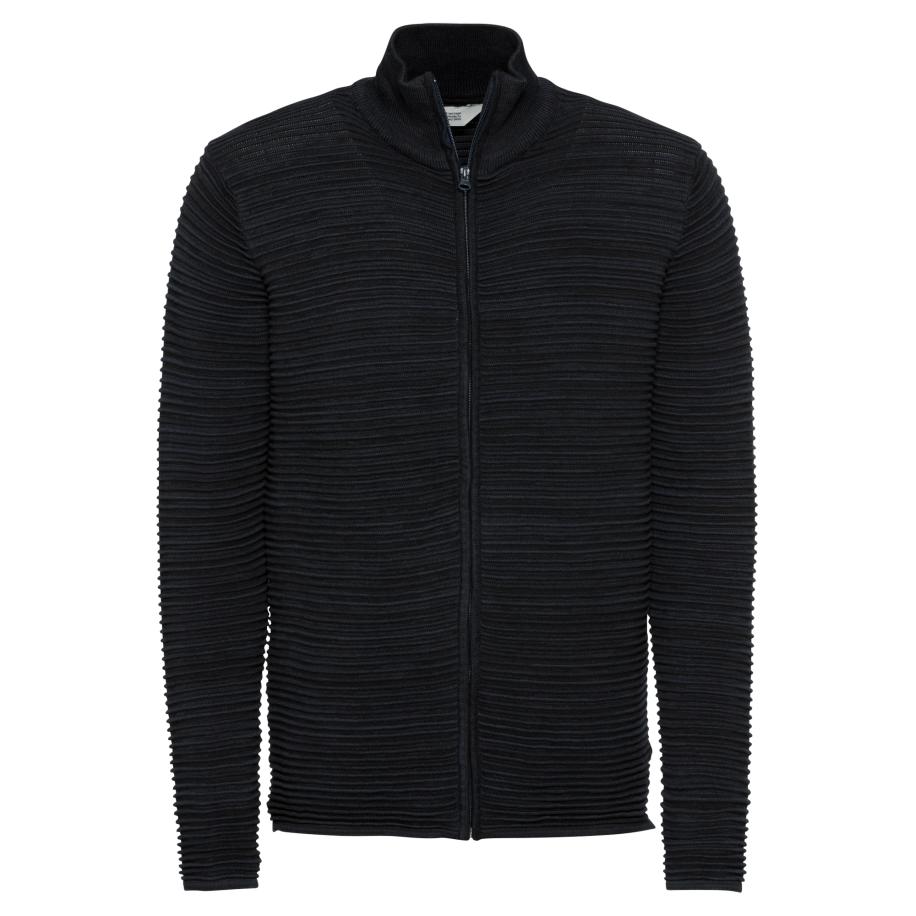 Solid !Solid Gebreid vest Struan donkerblauw -