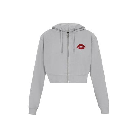 MYMO myMo ROCKS Sweatvest Comfy grijs / robijnrood