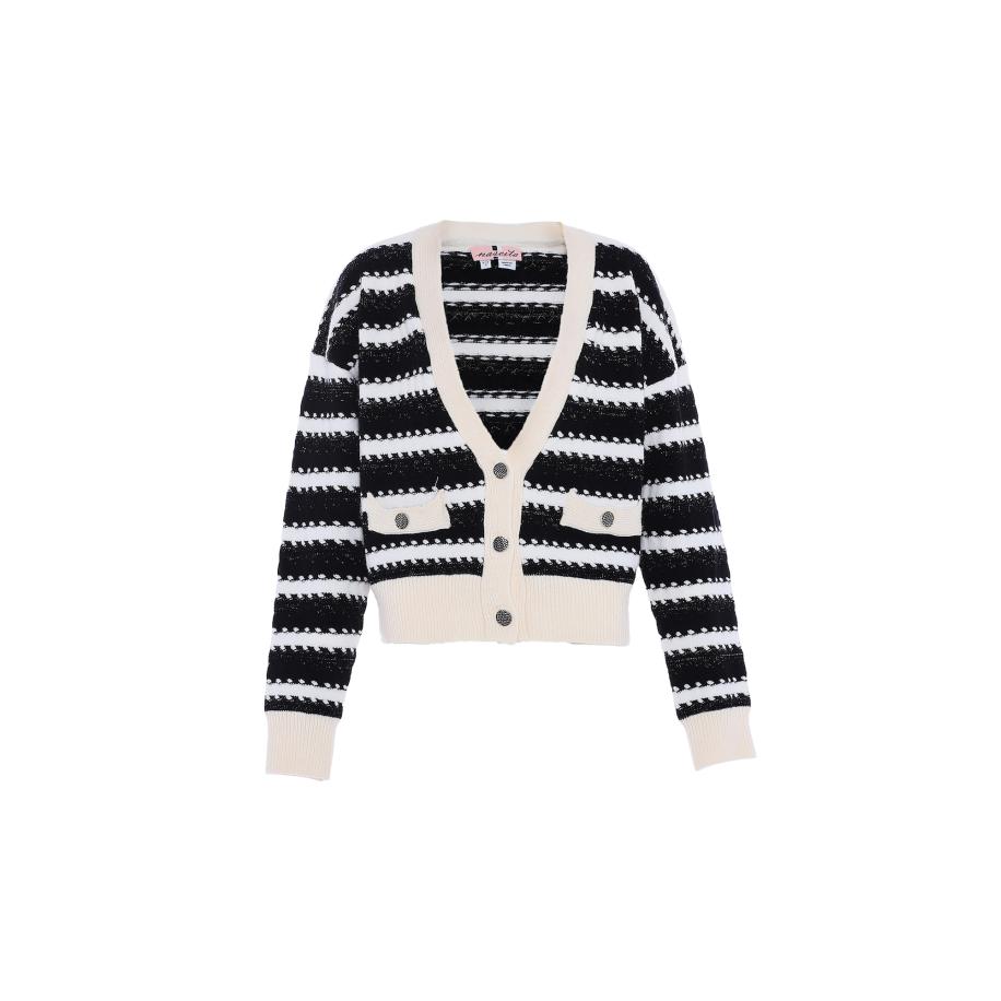 nascita nascita Gebreid vest zwart / wit -