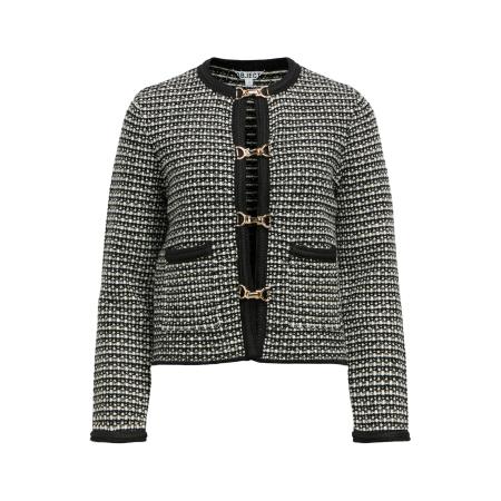 Object OBJECT Gebreid vest OBJHeli zwart / wolwit