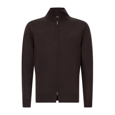 Boggi Milano Boggi Milano Gebreid vest chocoladebruin