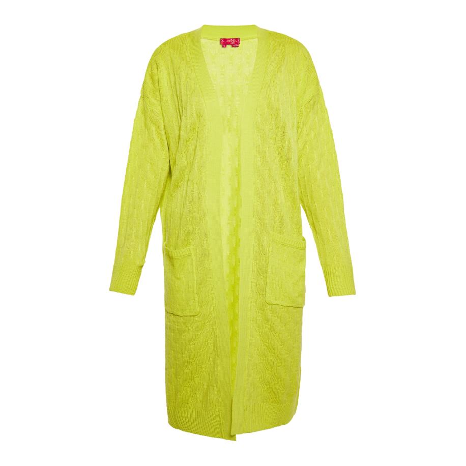 Swirly swirly Gebreid vest limoen -