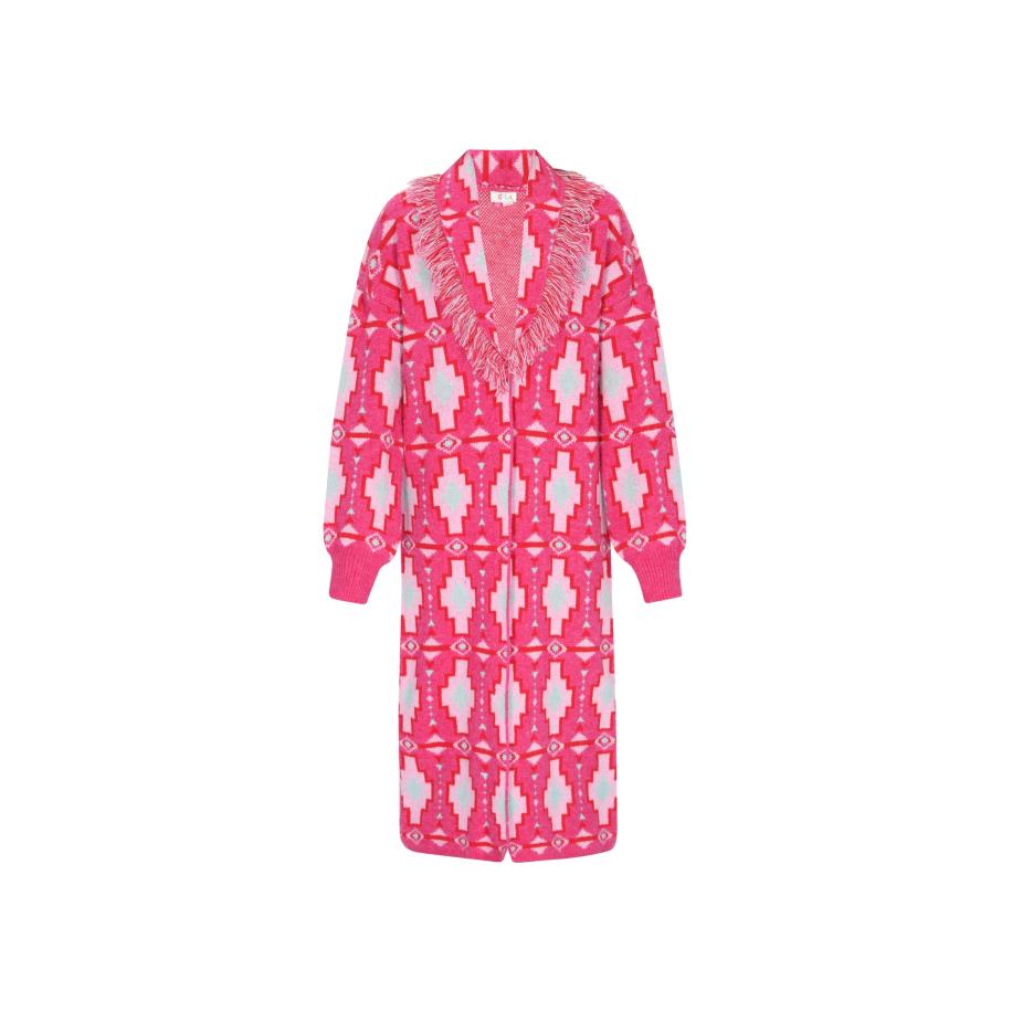 IZIA IZIA Gebreide mantel opaal / rosa / lichtroze / knalrood -