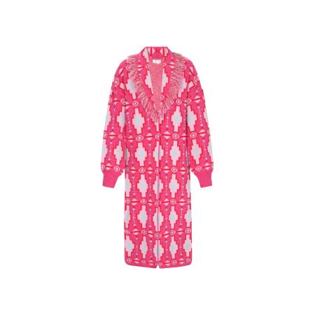 IZIA IZIA Gebreide mantel opaal / rosa / lichtroze / knalrood